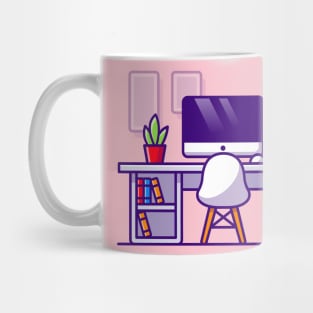 Workspace Cartoon Illustration Mug